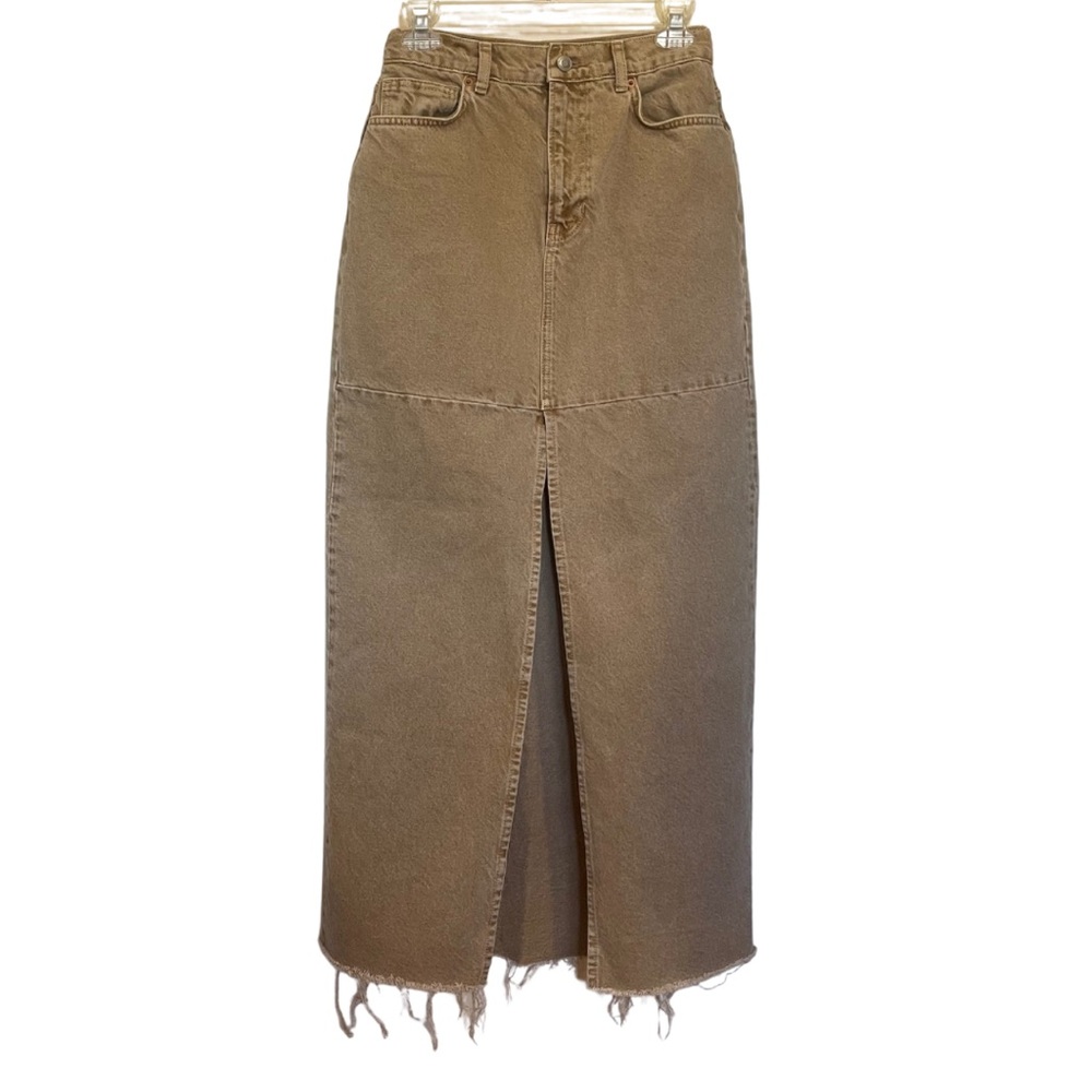 Reformation Tazz Maxi Denim Skirt in Vintage Marzipan